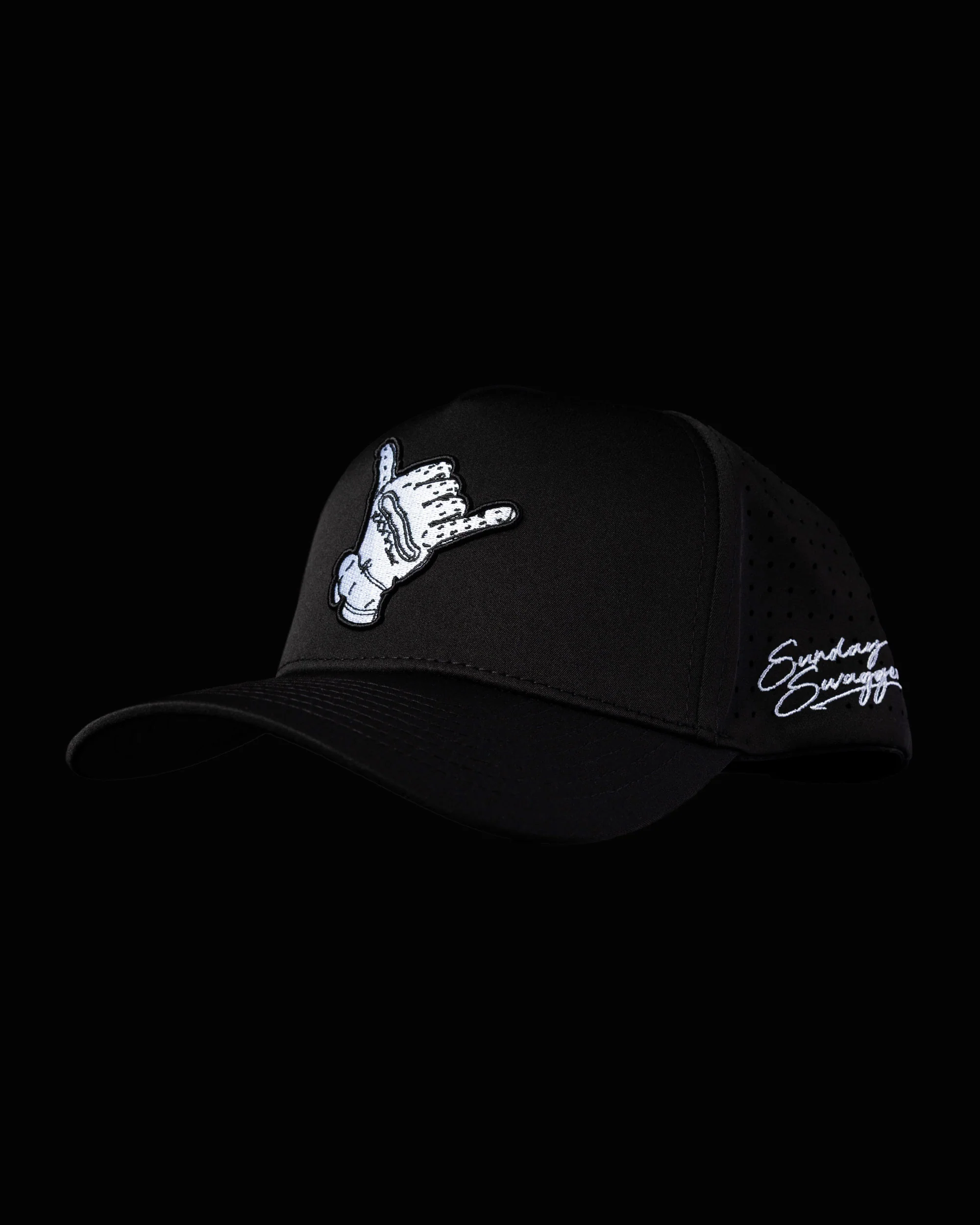 Hang Loose Snapback Hat - Black - Image 5