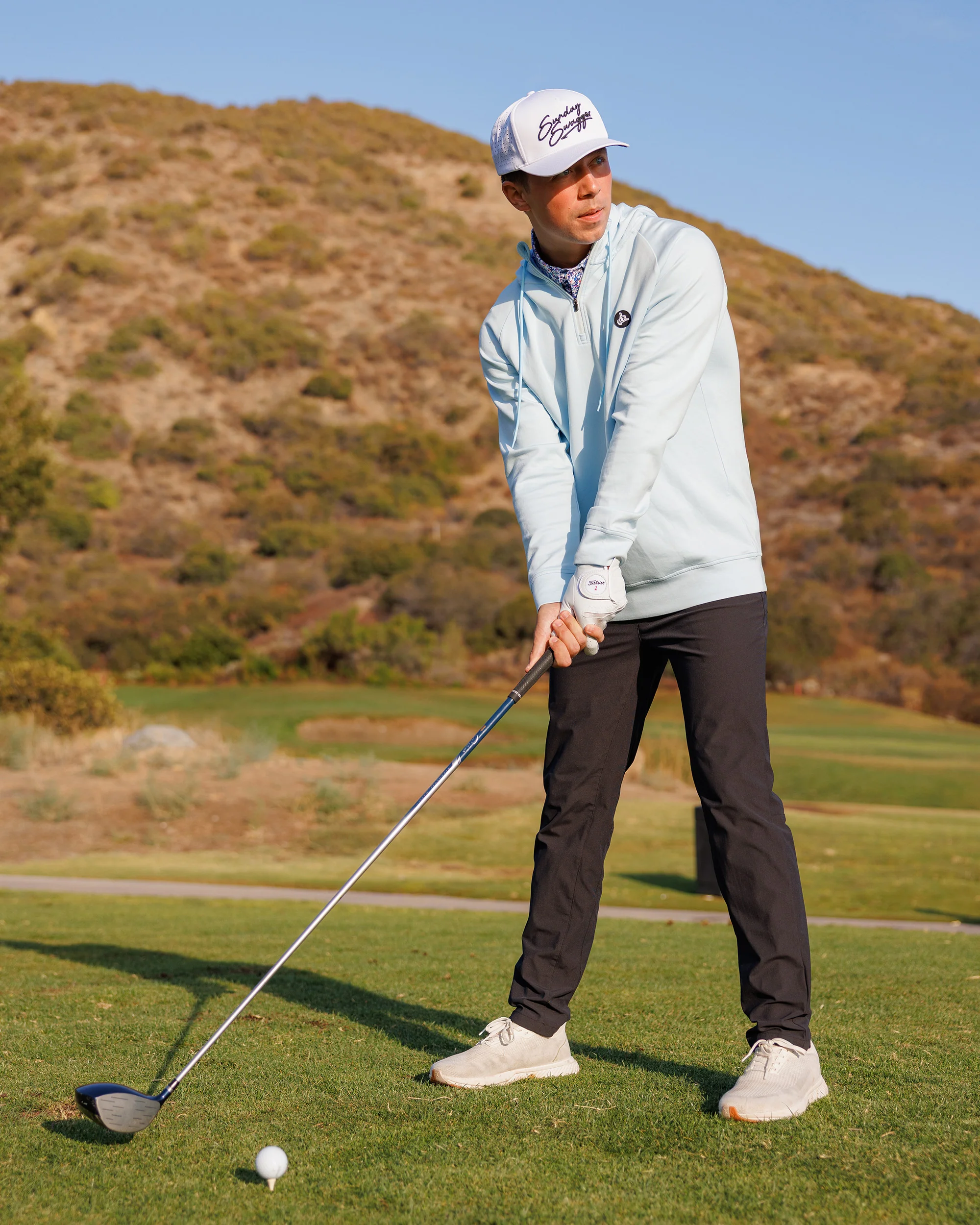 Men's Ultra Q-Zip Hoodie - Sky - Image 3