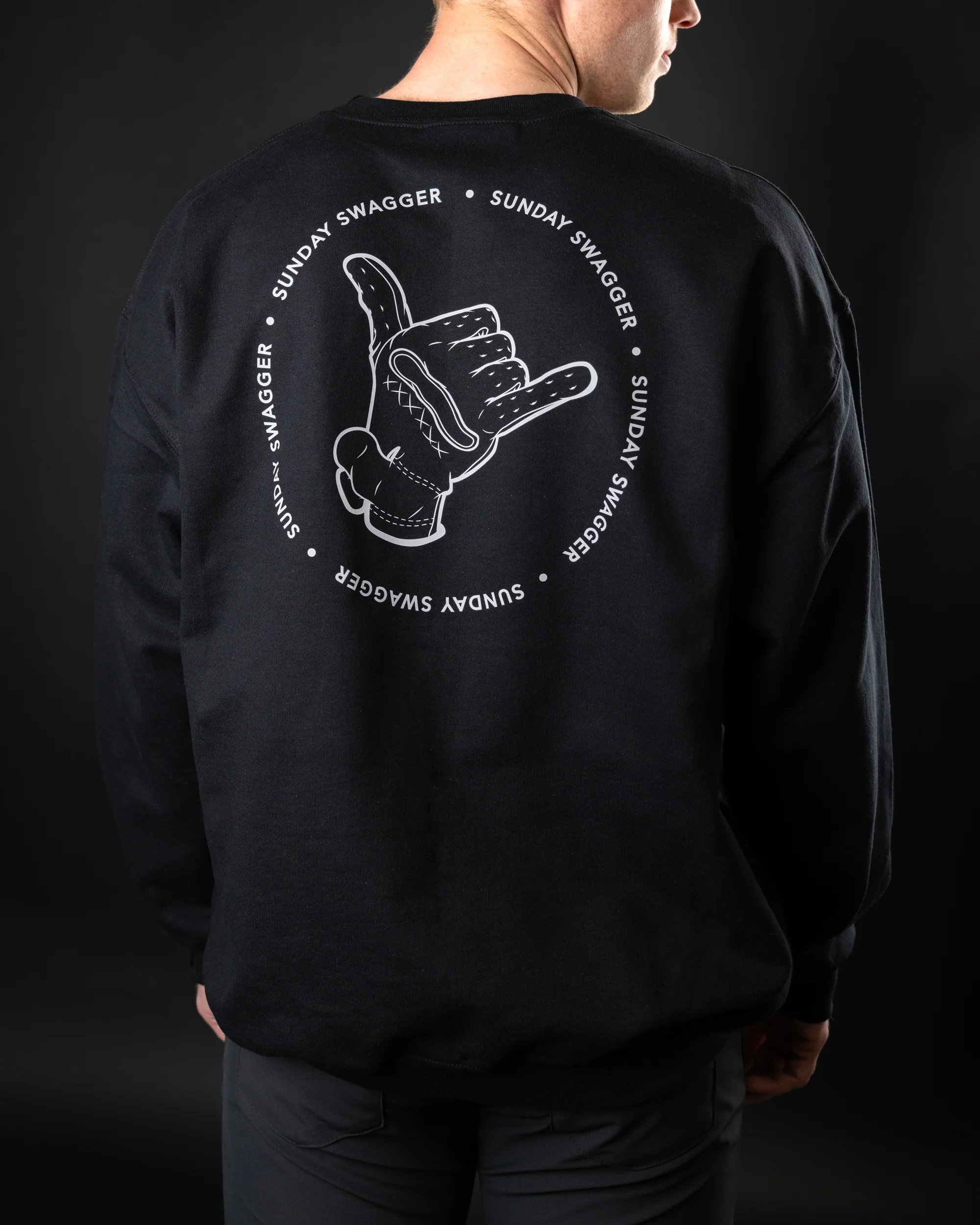 Hang Loose Crewneck - Black/White - Image 2