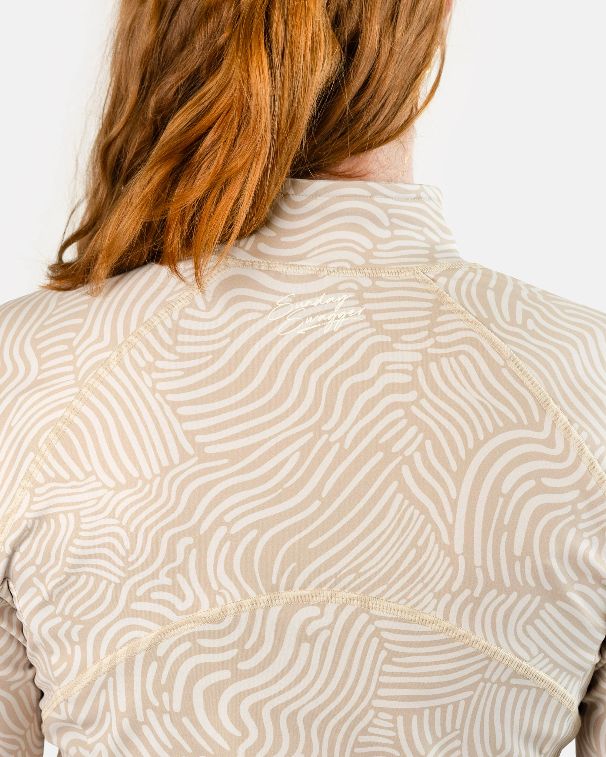 Women's Crop Q-Zip - Latte - Image 11